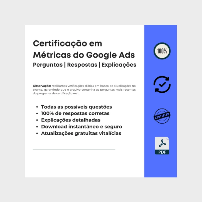 Respostas Certificação em Métricas do Google Ads