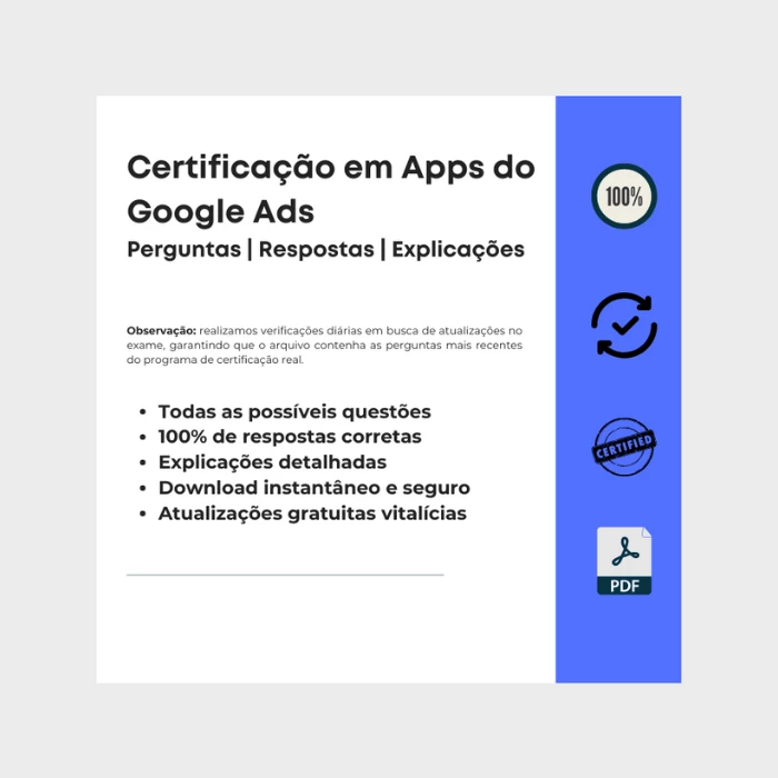 Respostas Certificação em Apps do Google Ads