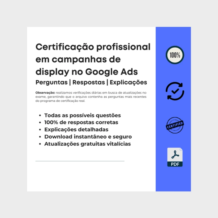 Respostas Certificação profissional em campanhas de display no Google Ads