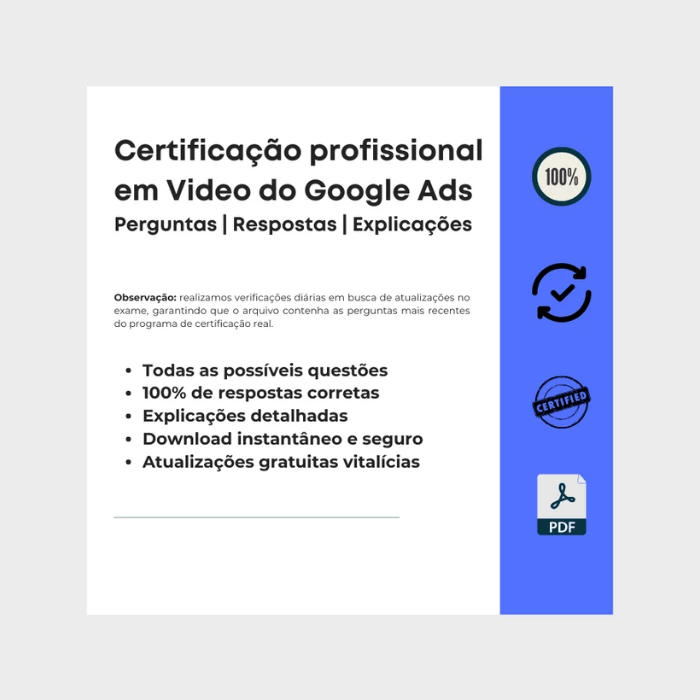Respostas Certificação profissional em Video do Google Ads
