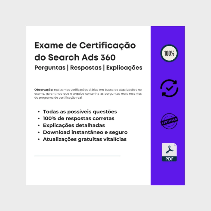 Respostas Exame de Certificação do Search Ads 360