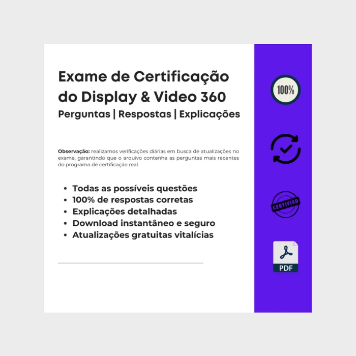 Respostas Exame de Certificação do Display & Video 360 do Google