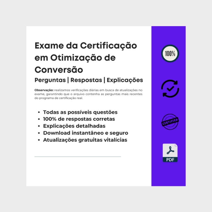 Respostas Exame da Certificação em Otimização de Conversão