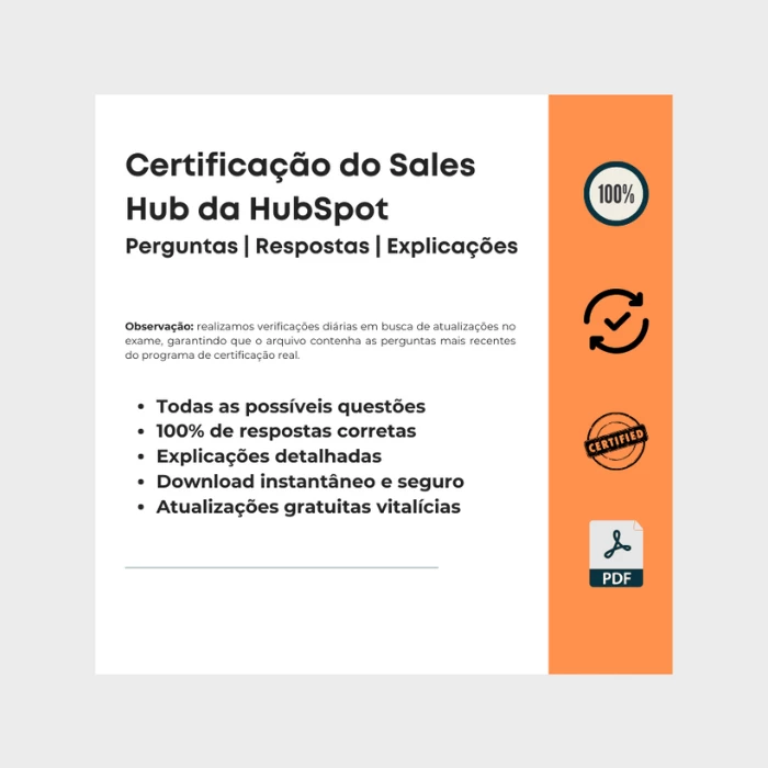 Respostas Certificação do Sales Hub da HubSpot