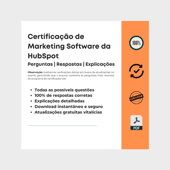 Respostas Certificação de Marketing Software da HubSpot