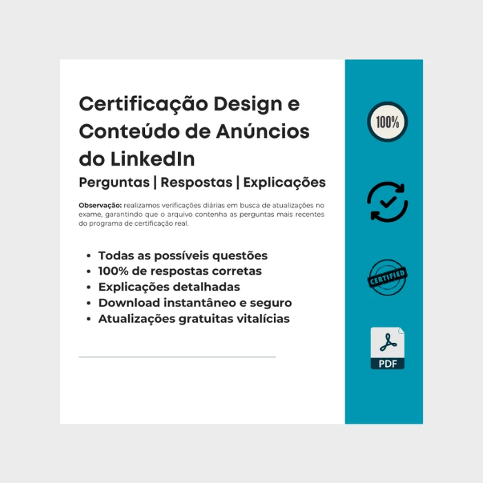 Respostas Certificação Design e Conteúdo de Anúncios do LinkedIn