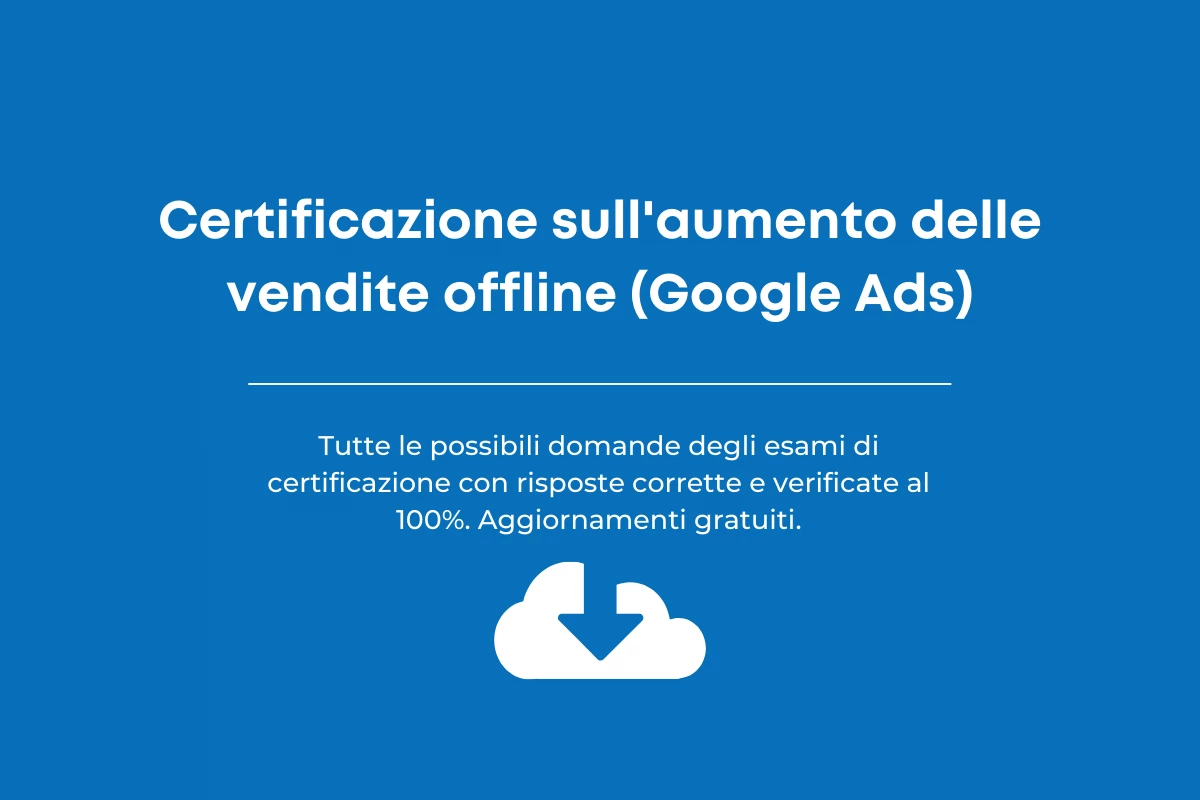 Certificazione sull'aumento delle vendite offline